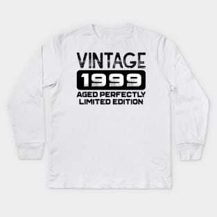 Birthday Gift Vintage 1999 Aged Perfectly Kids Long Sleeve T-Shirt